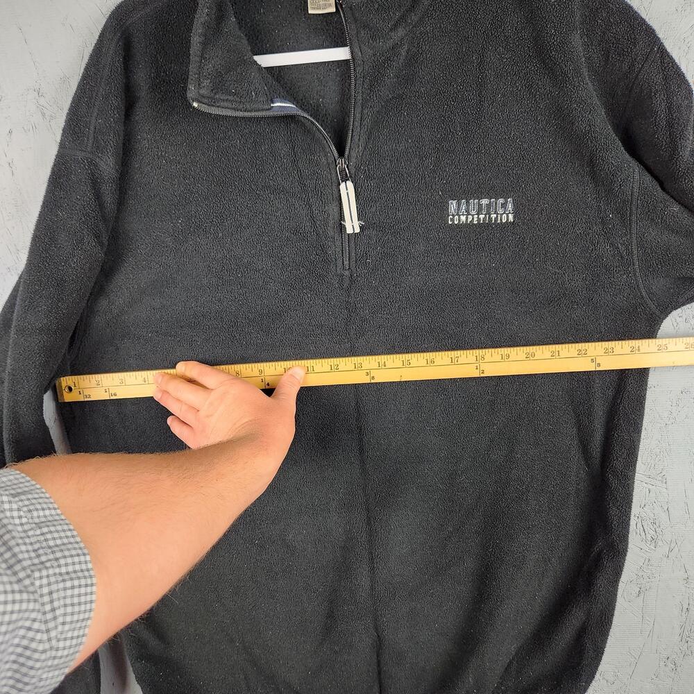 Vintage Nautica Competition Pullover Mens 2XL Black NAUTECH Fleece Half Zip USA - Picture 10 of 14